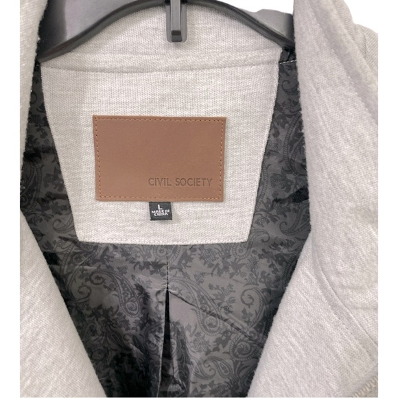 Civil Society Grey Cotton Knit Track Full Zip Jack size L - Picture 5 of 10